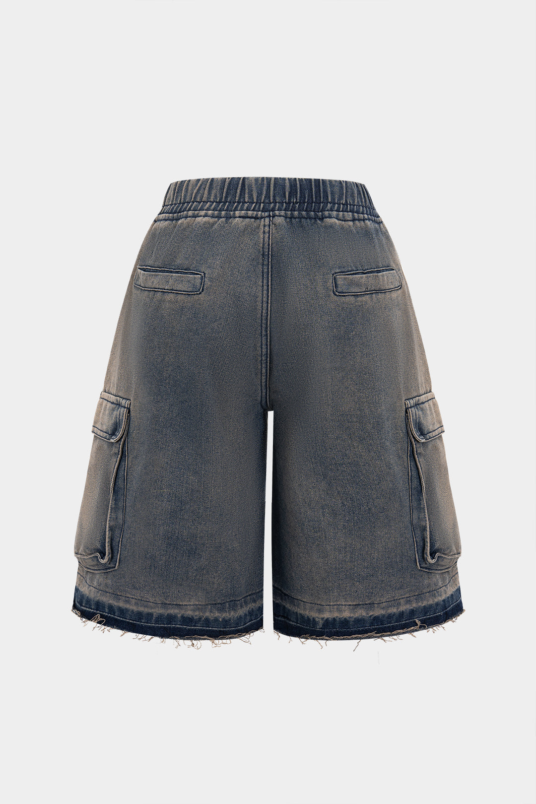 Denim Drawstring Pocket Shorts