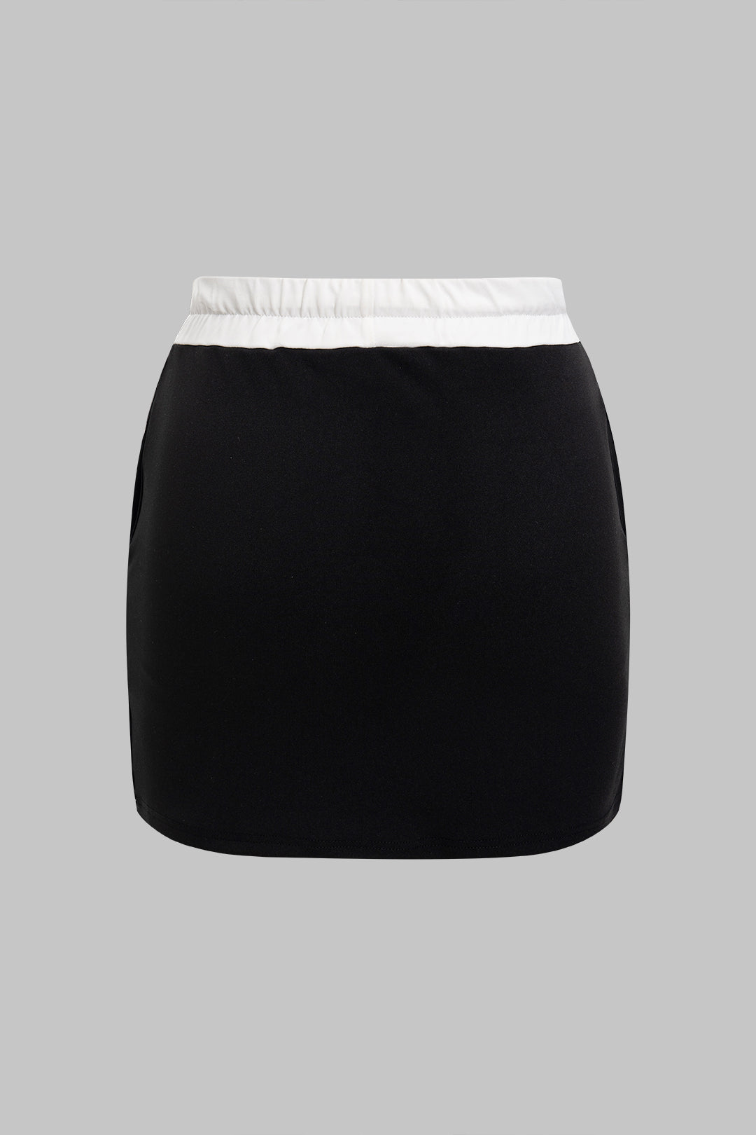 Contrast Zipper Tank Top And Tie-Up Skirt Set