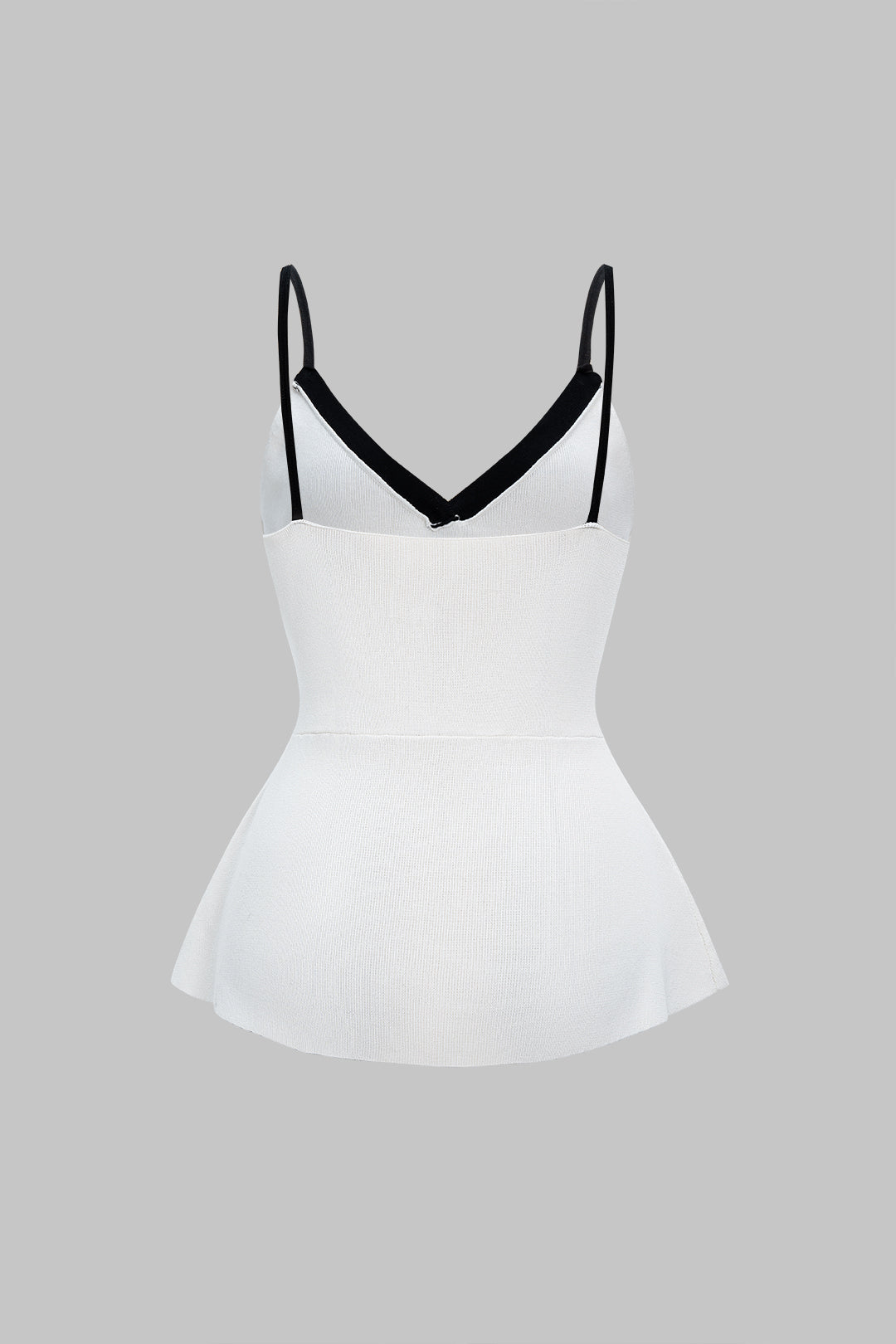 Knit Cintrast Metallic Button Cami Top