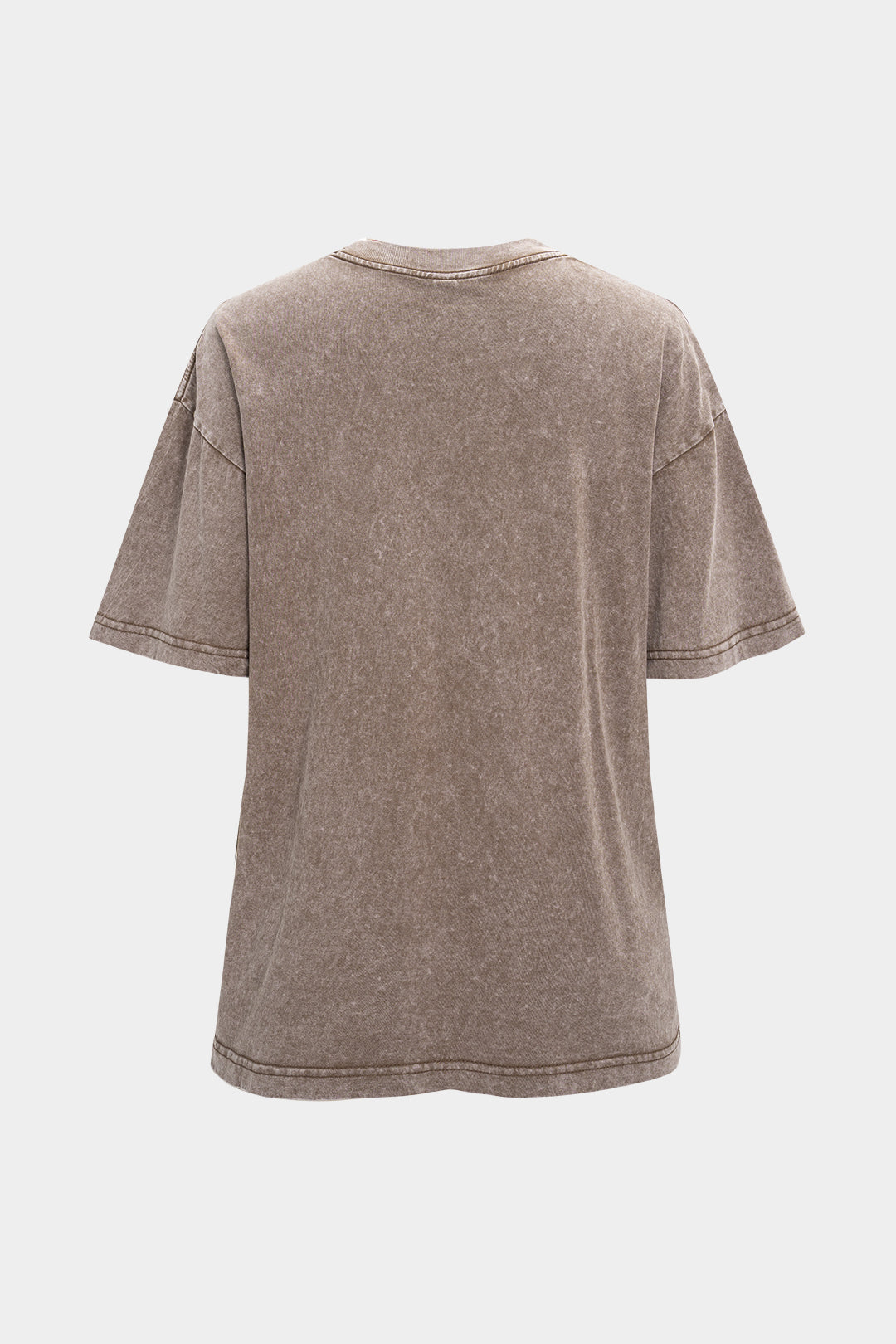 Round Neck Old Wash Water Short Sleeve T-Shirt