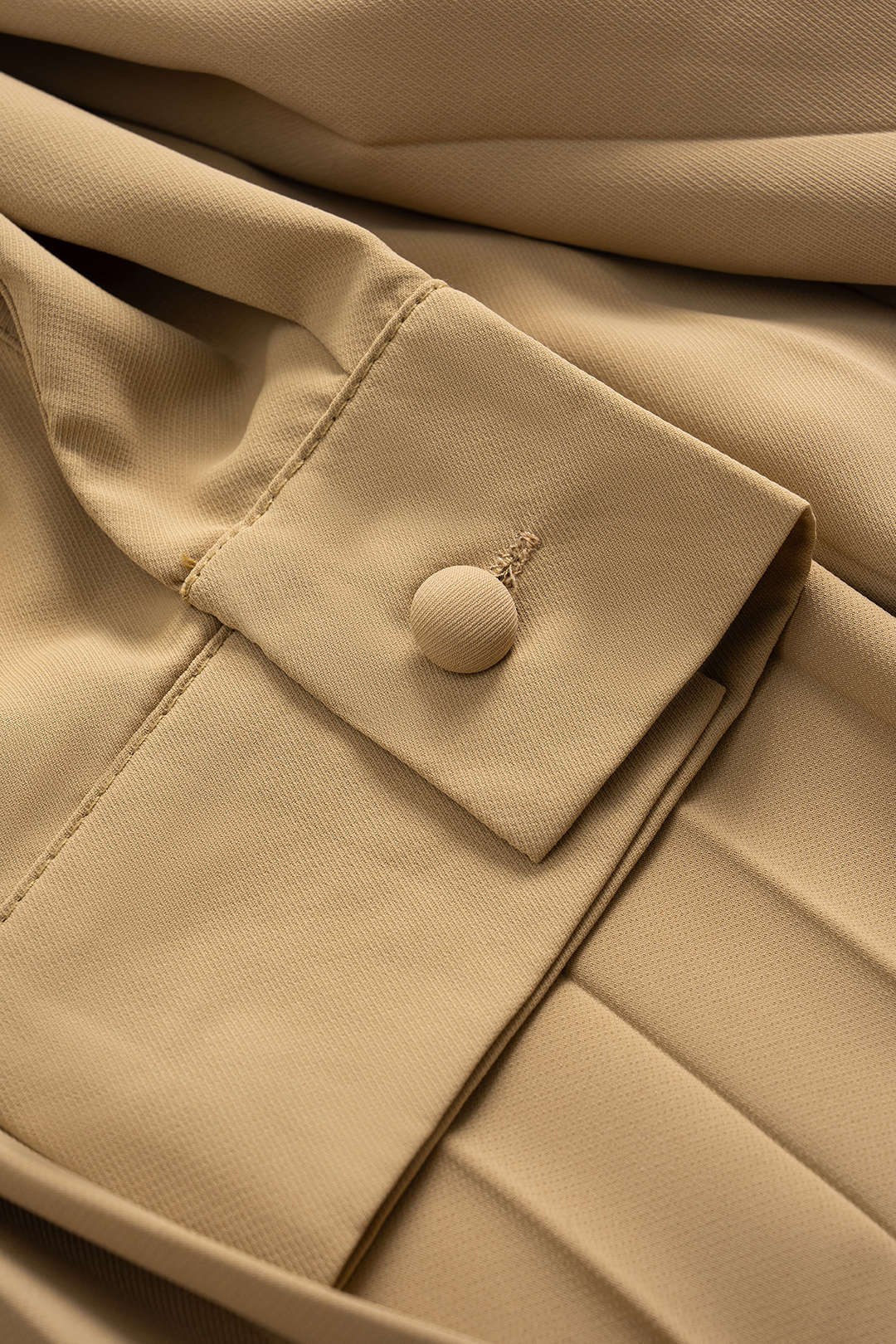 Solid Chiffon Button Pleated Dress Set