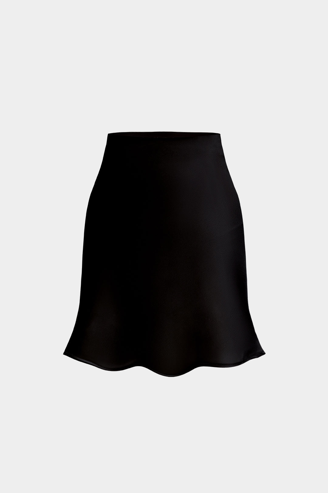 Satin Solid High Waist Skirt