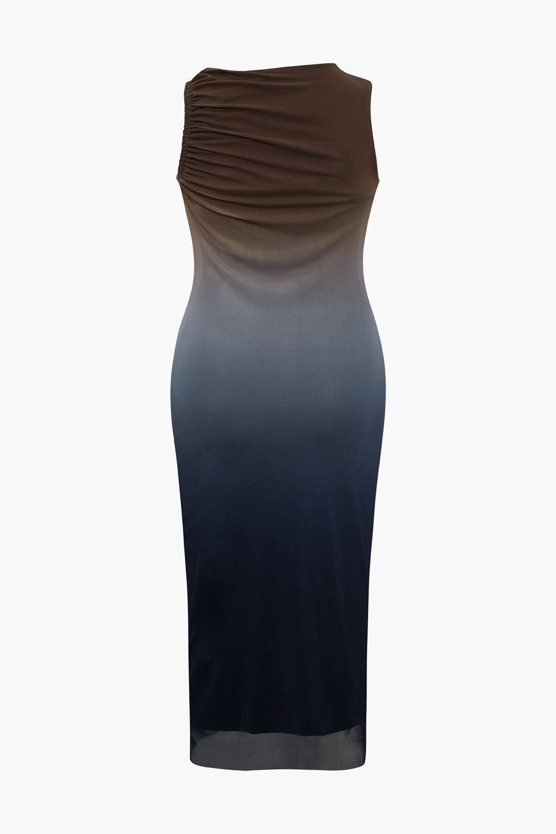 Plus Size Ombre Print Ruched Tank Maxi Dress