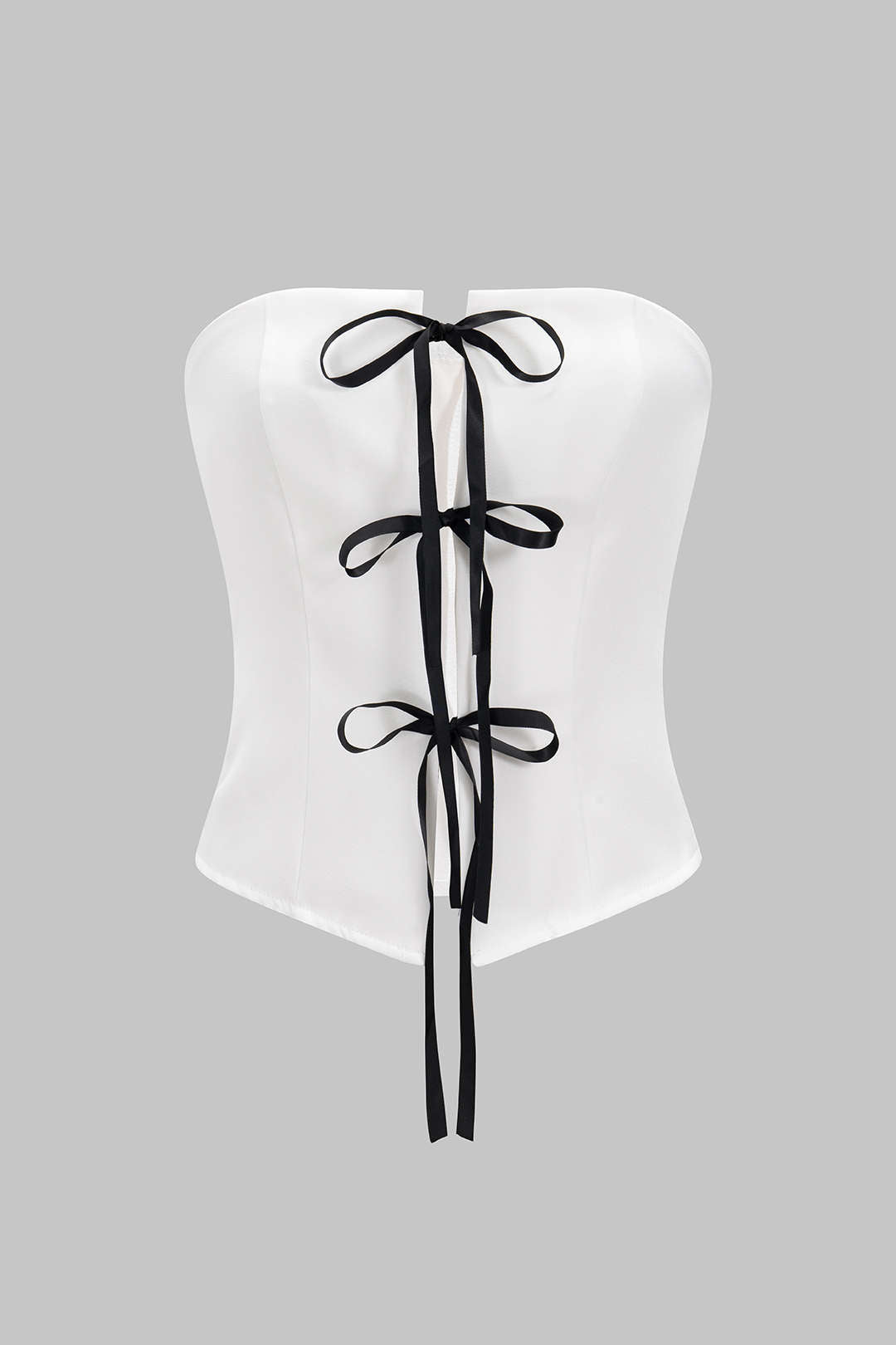 Bow Tie-Up Strapless Tube Top