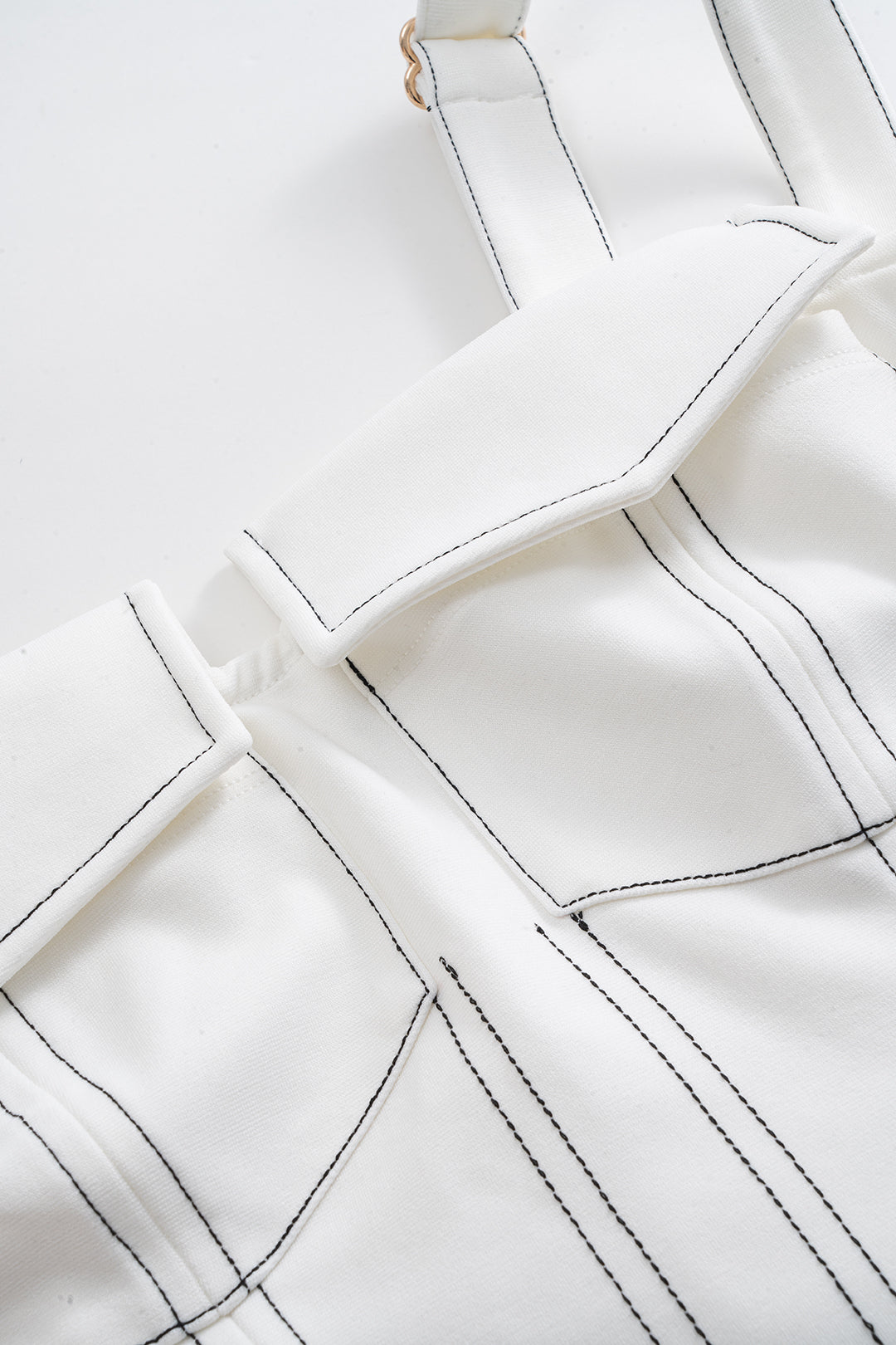 Stitching Bodysuit And Wide Leg Trousers Set