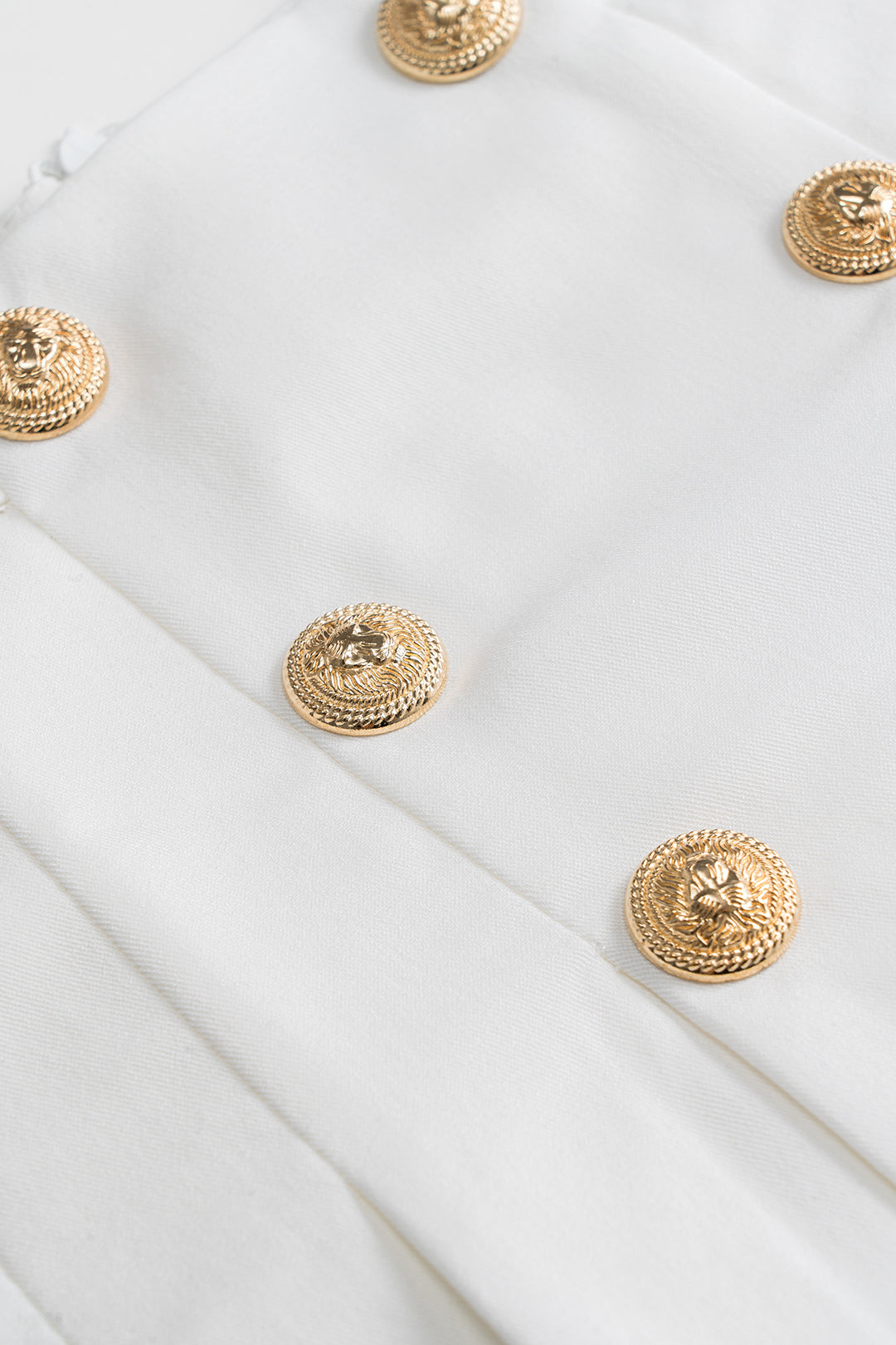 High Waist Button Detail Zipper Skirt