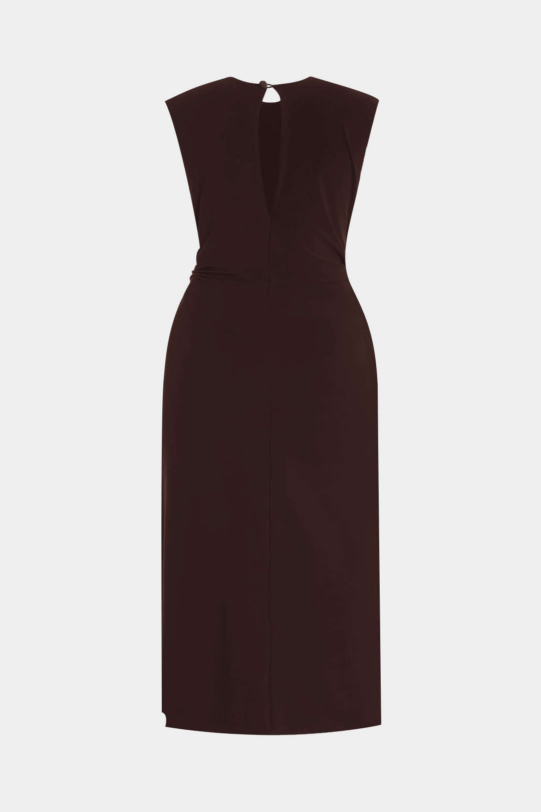 Plus Size Metallic Decor Ruched Sleeveless Midi Dress