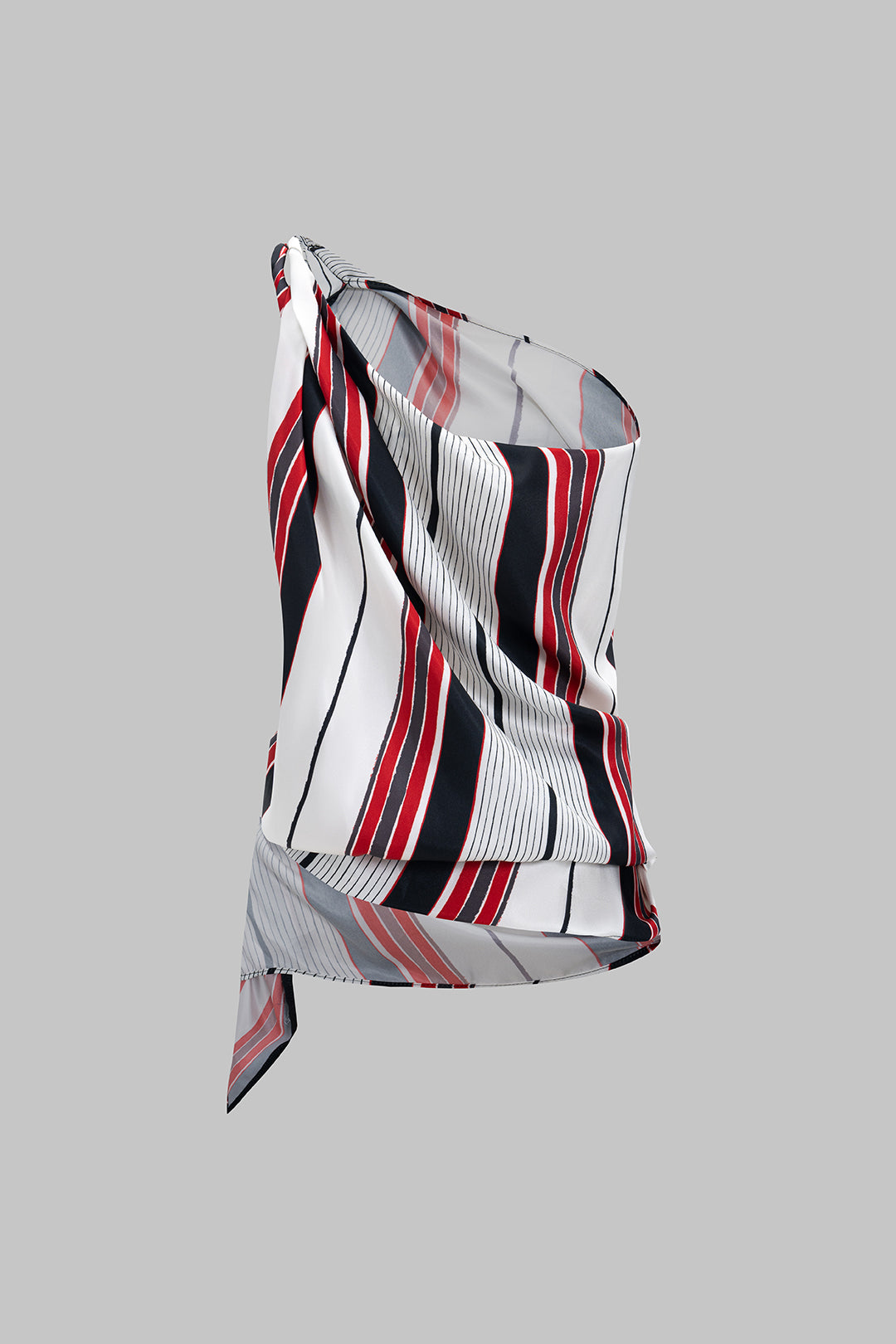 Stripes Print Asymmetrical Tank Top