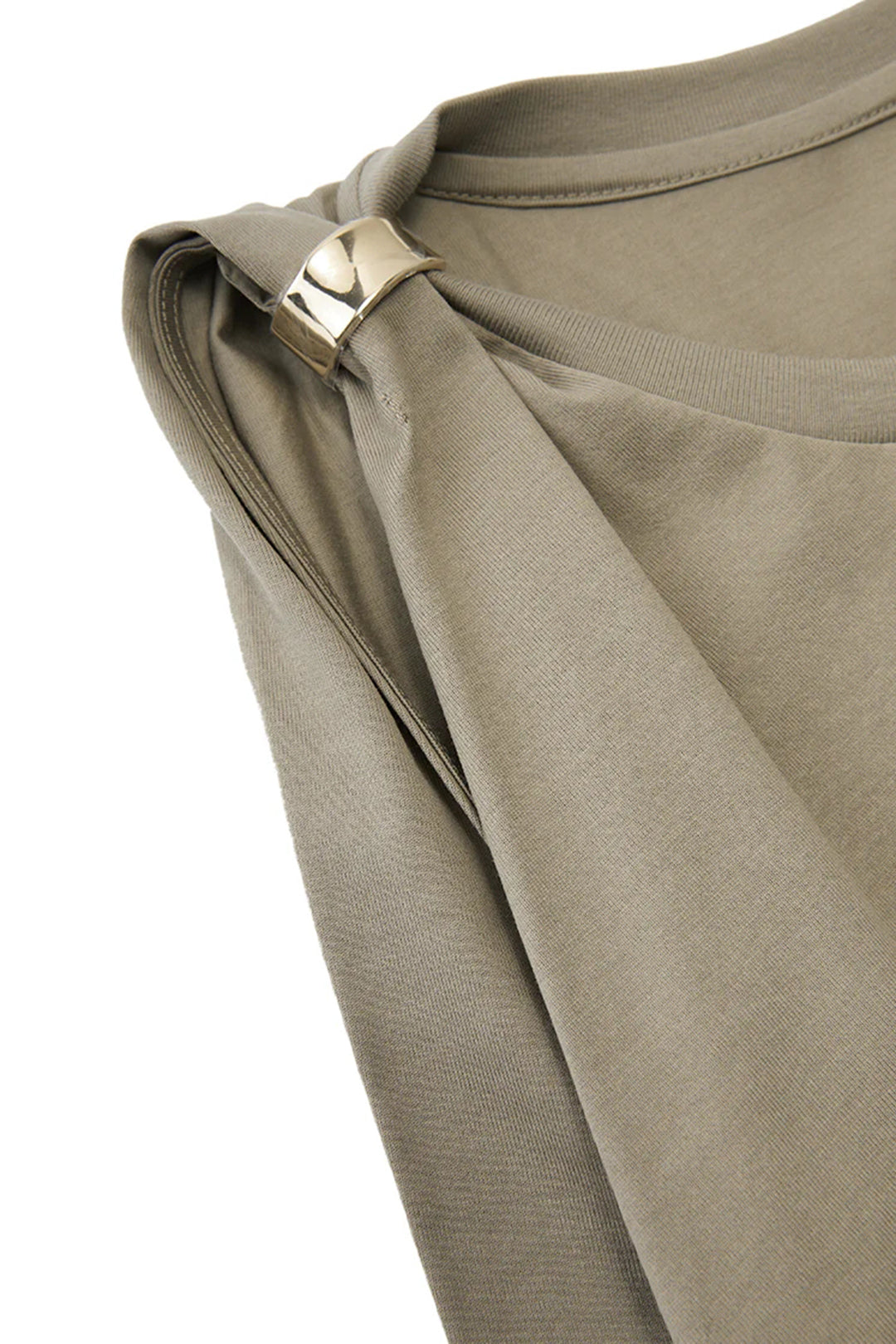 Asymmetrical Ruched Twist Knot Sleeveless T-Shirt