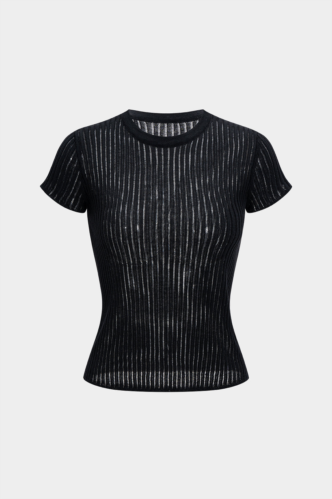 Knit Round Neck Short Sleeve T-Shirt