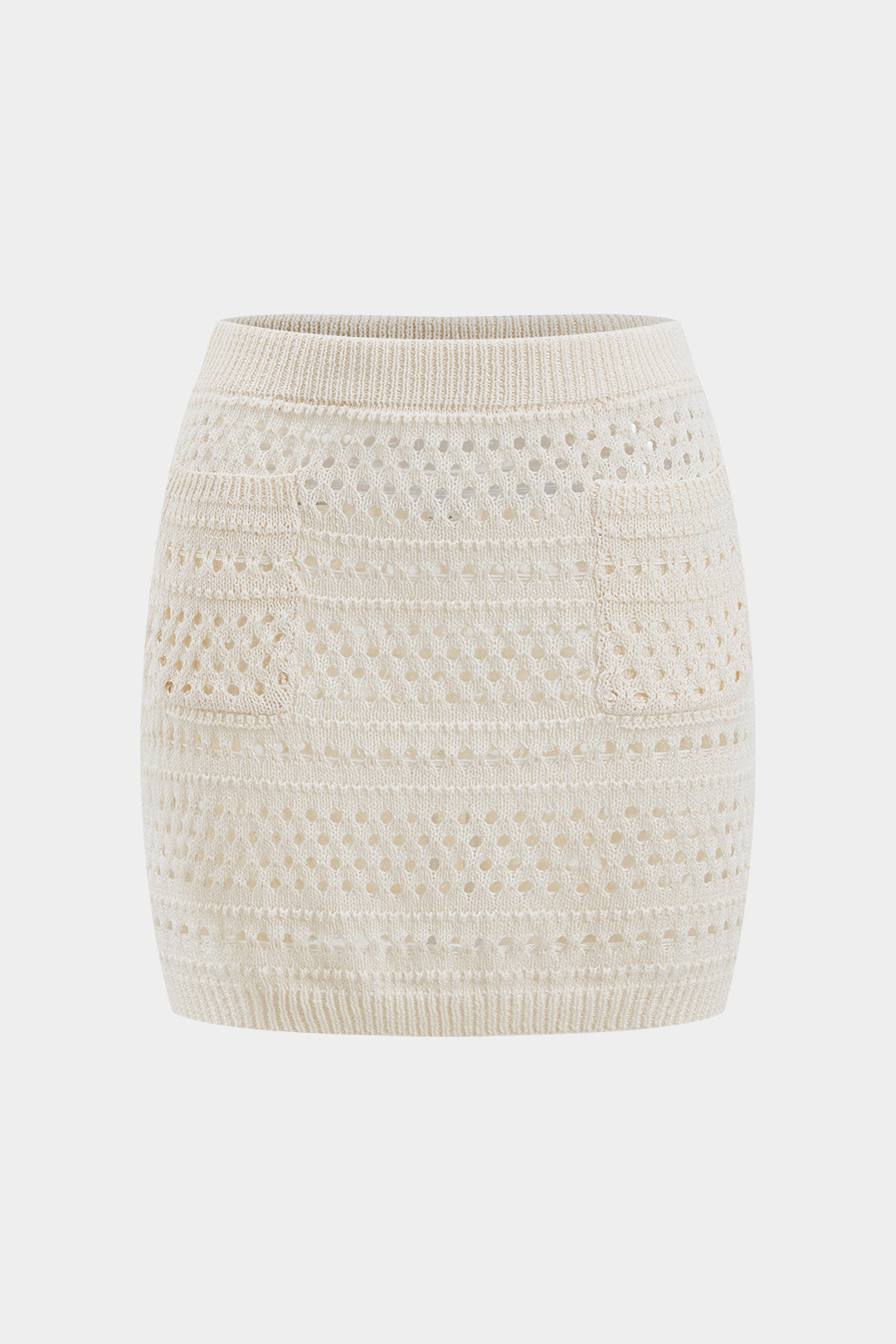 Hollow Out Knit Tank Top And Skirt Set