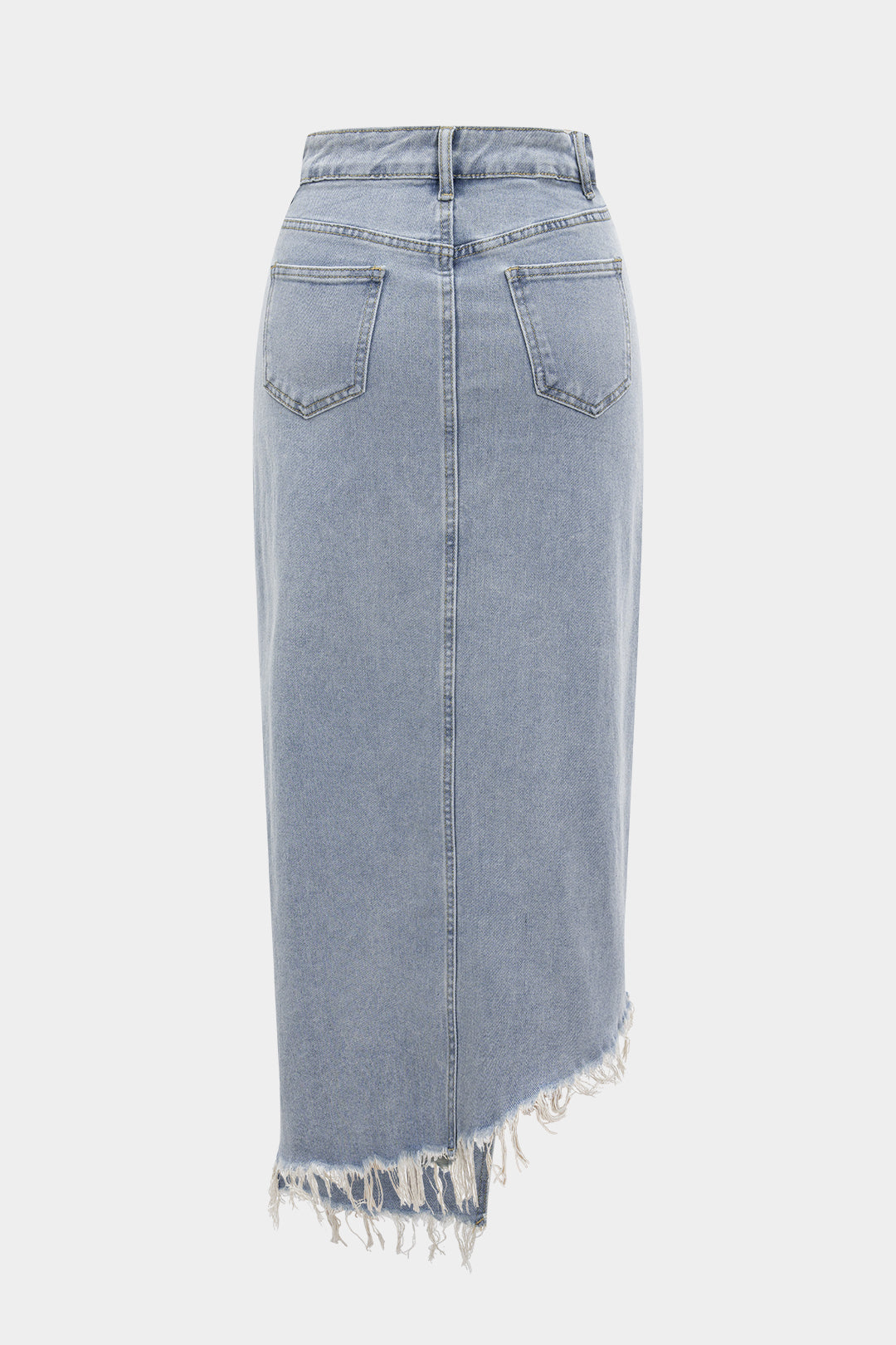 Denim Crossed Asymmetrical Patchwork Skirt