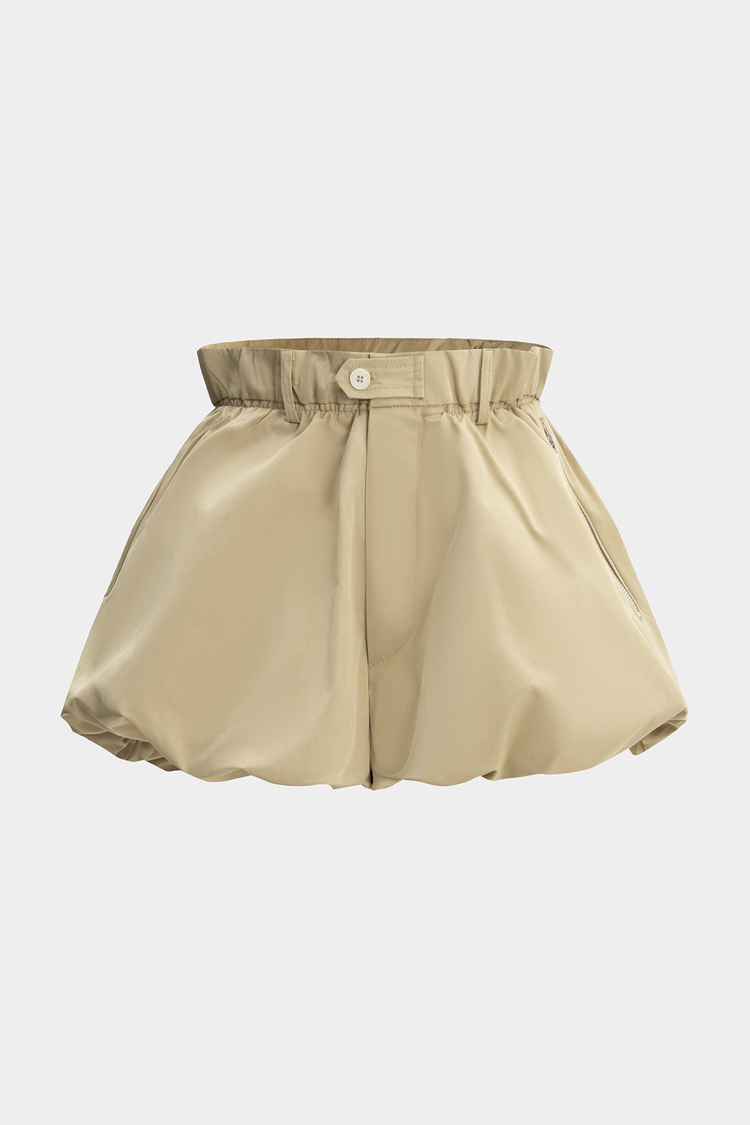Pocket Zipper Ruched Shorts