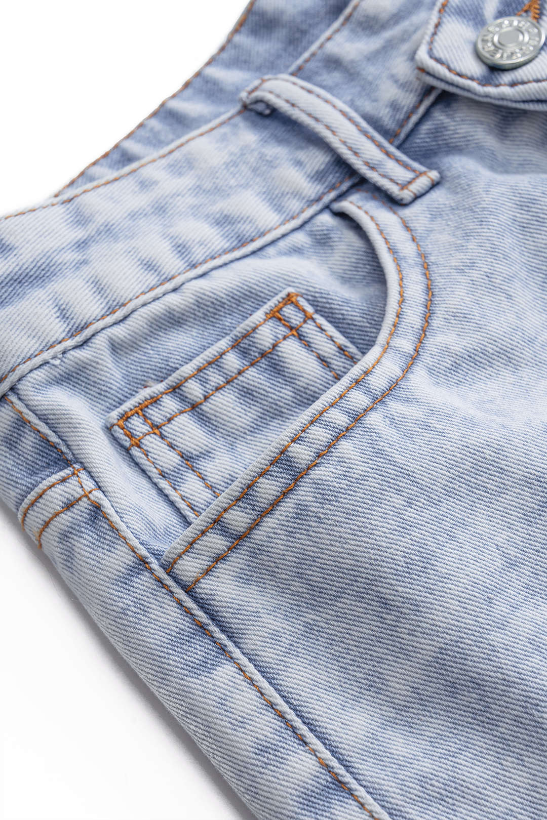 Denim High Waist Ripped Jorts Shorts