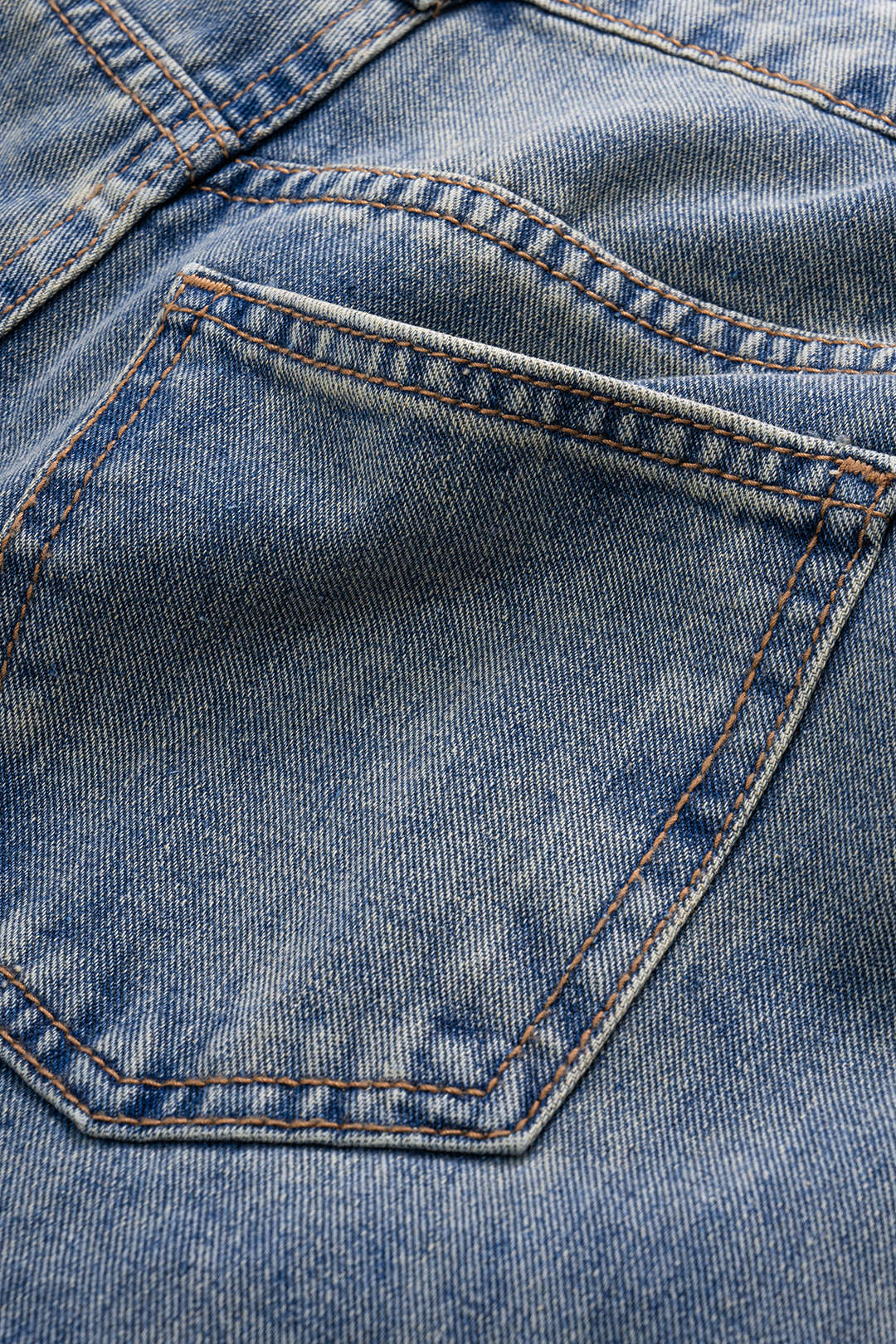 Denim Pleated Pocket Jeans