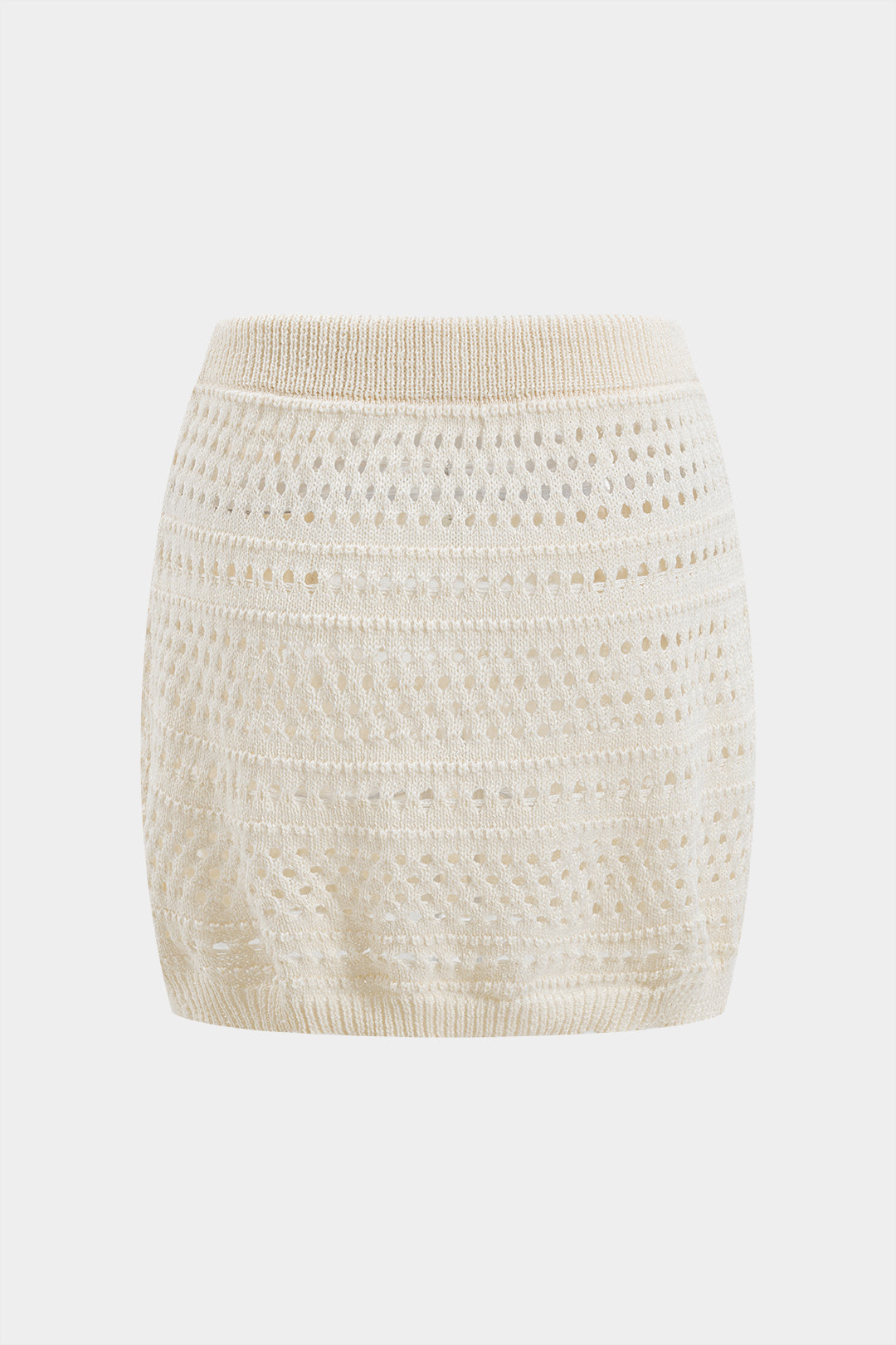 Hollow Out Knit Tank Top And Skirt Set