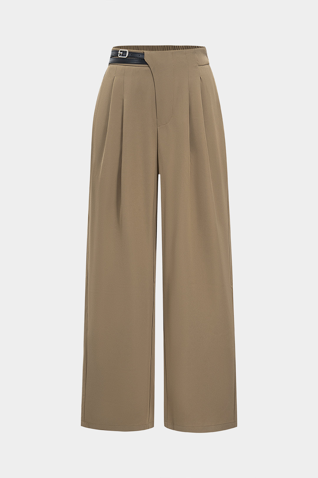 Pocket Belted Wide Leg Trousers