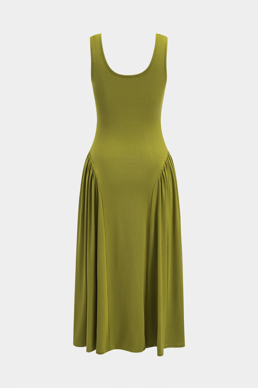 Beaded Ruched Sleeveless Midi Dress