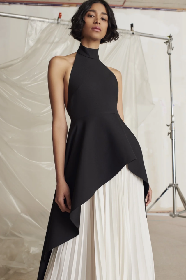 Victoria Layered Halter Gown Set