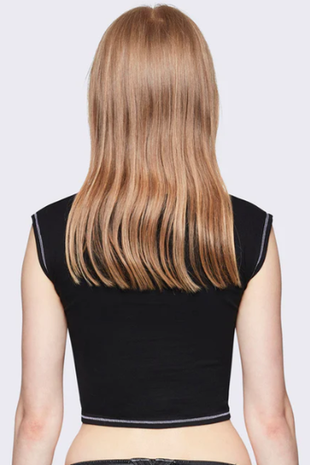 Black Lace Up Corset Tank Top