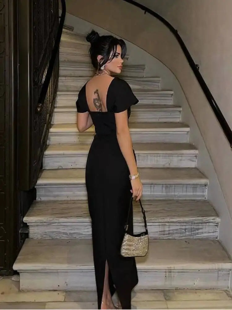 Lucy - Square Neck Diamonds Bandage Dress