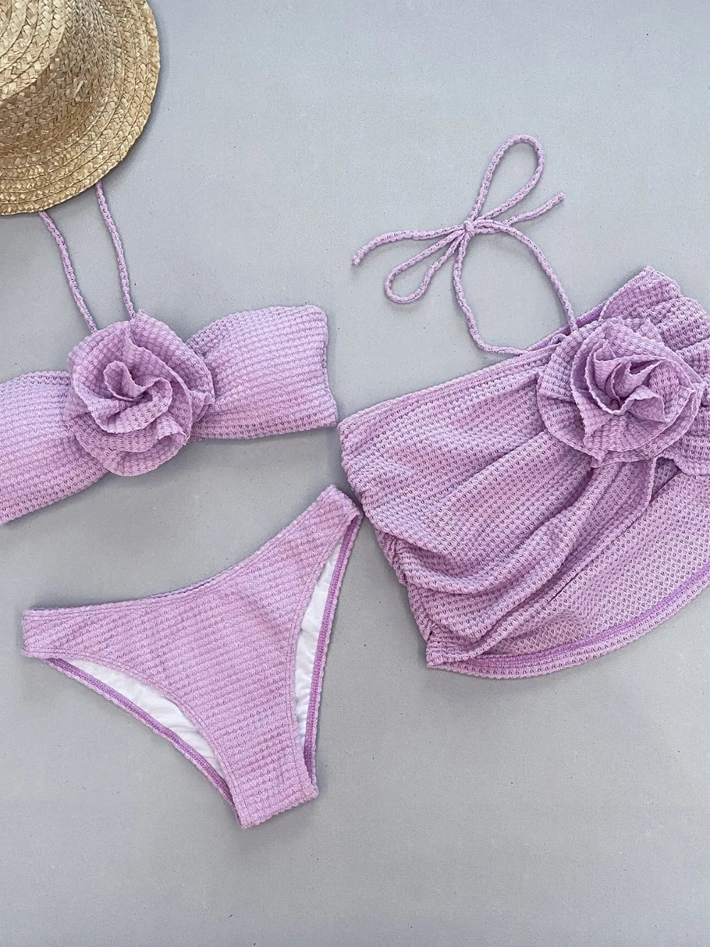 Emma - White Rose Bikini