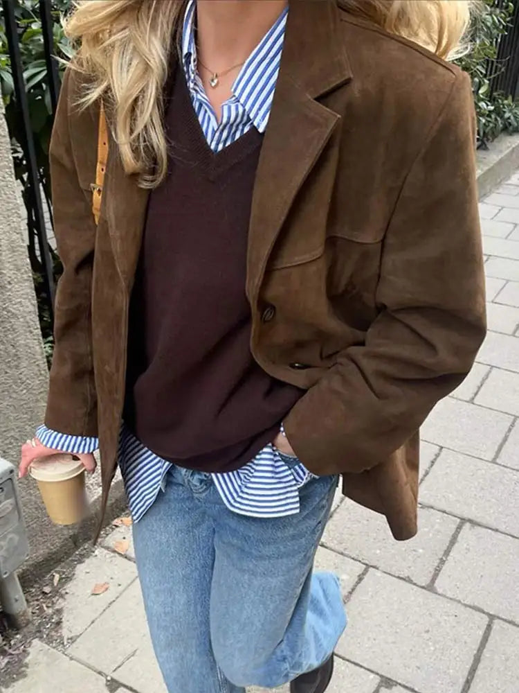 Tava-Brown Jacket Coat