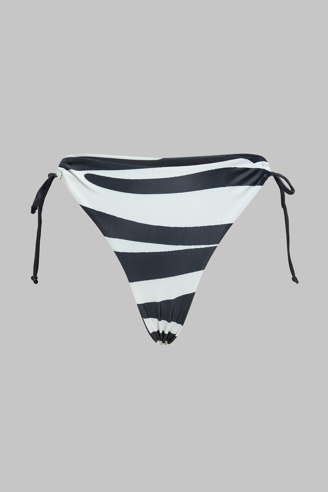 Stripes Print Metallic Decor Tie-Up Bikini Set