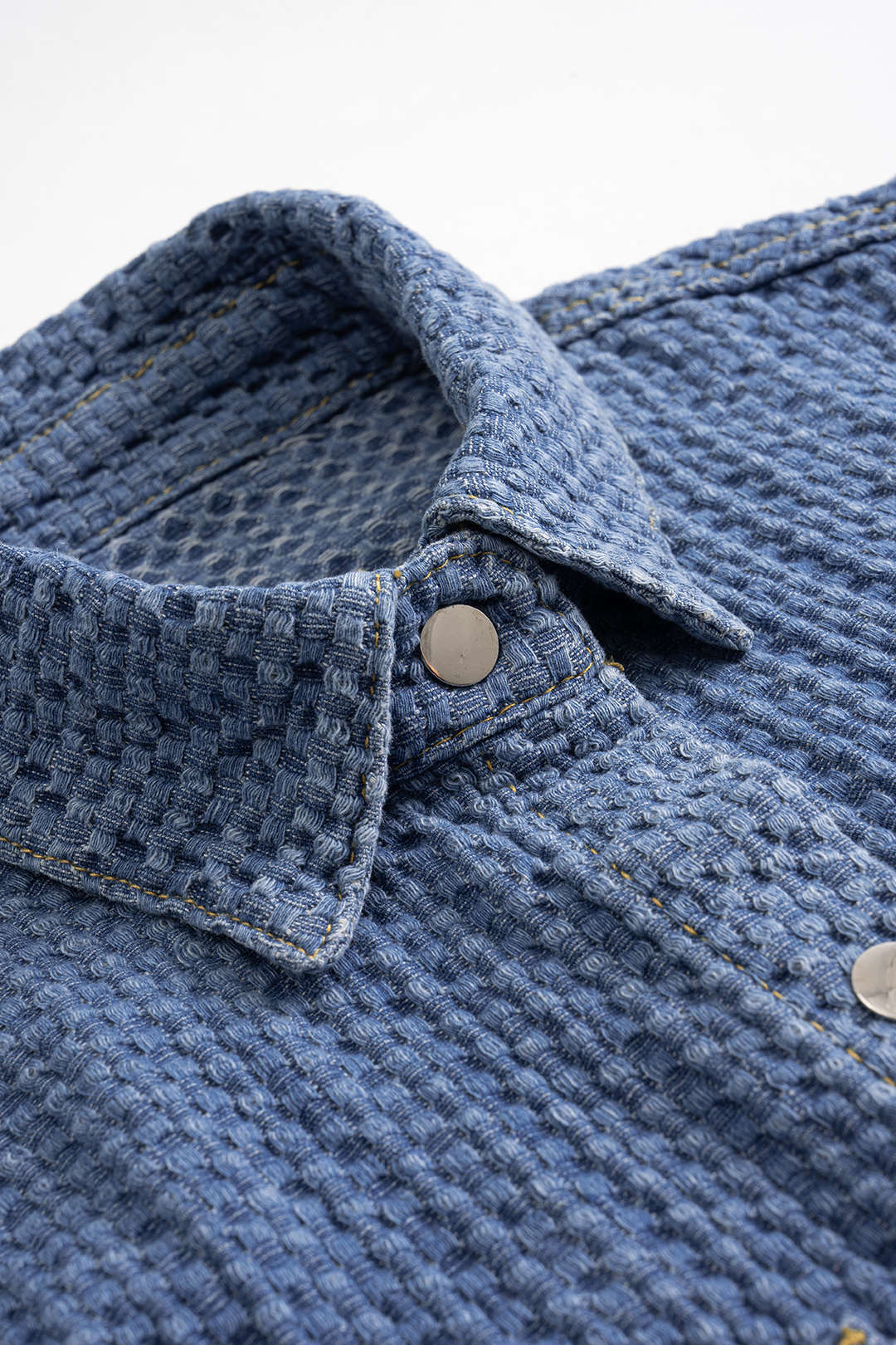 Denim Drawstring Button Vest