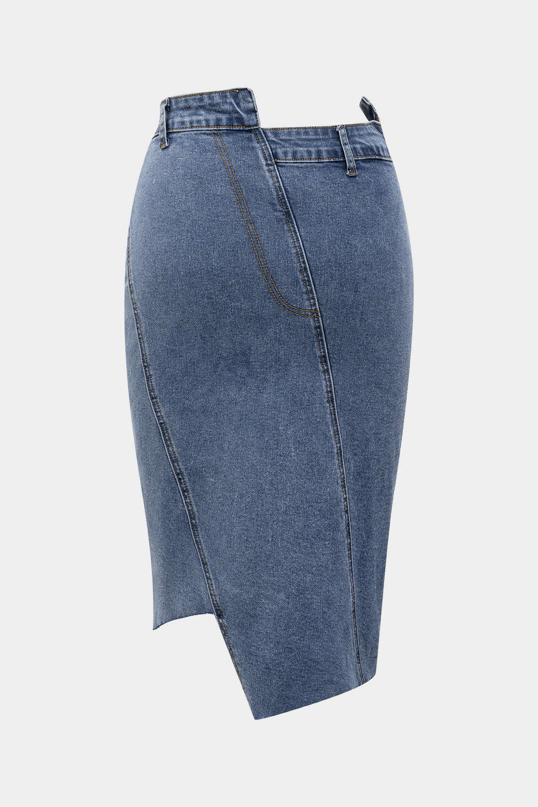 Denim Asymmetry Button Skirt