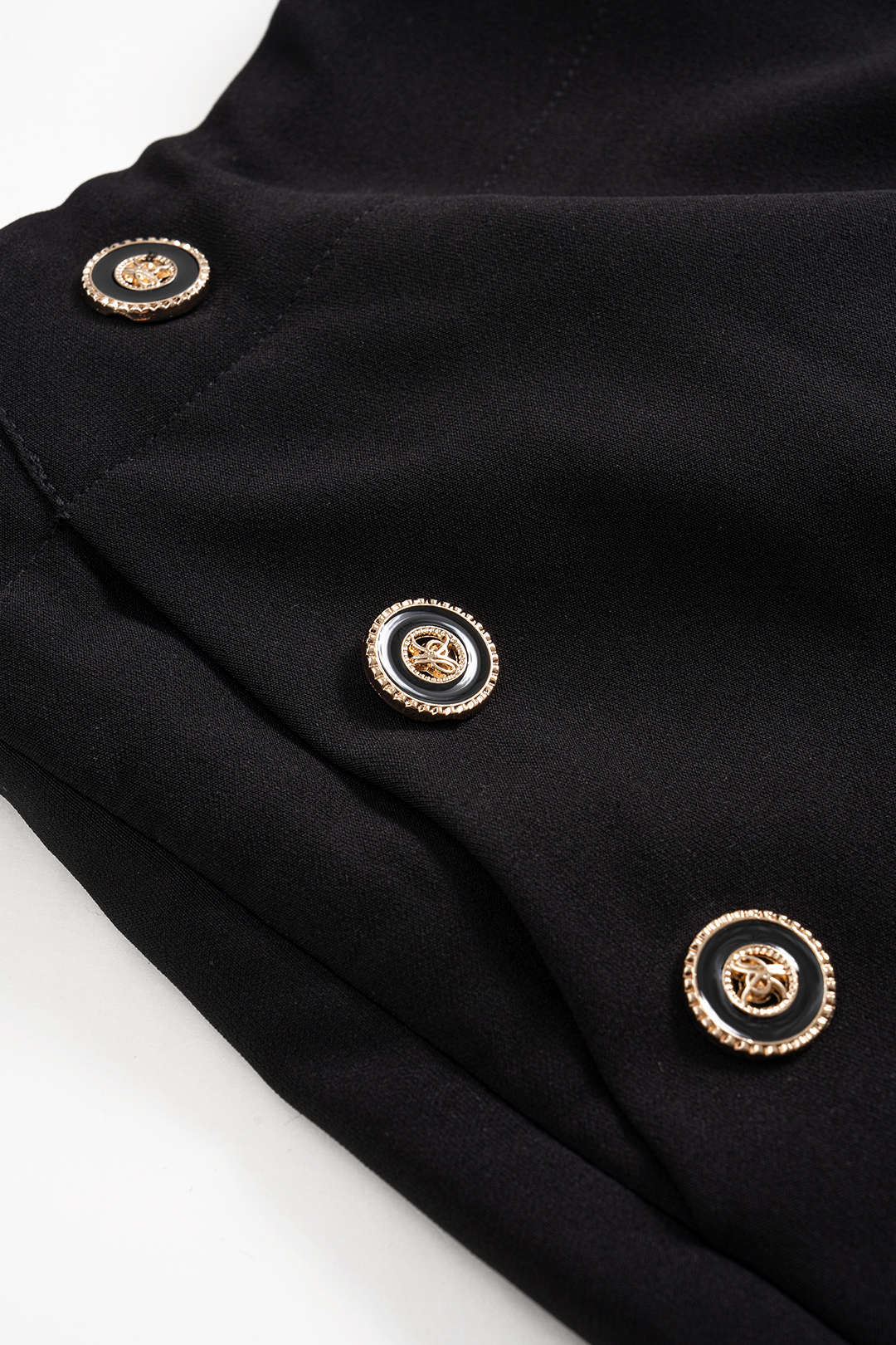High Waist Button Decor Shorts