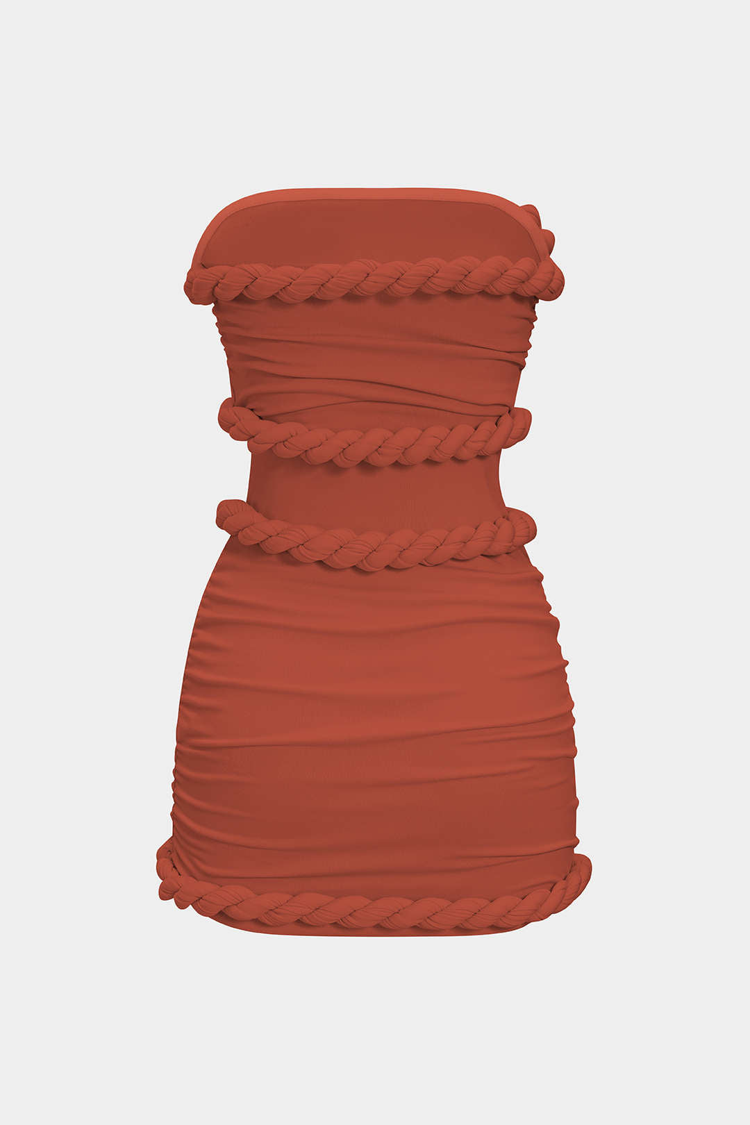 Twist Knot Strapless Sleeveless Mini Dress