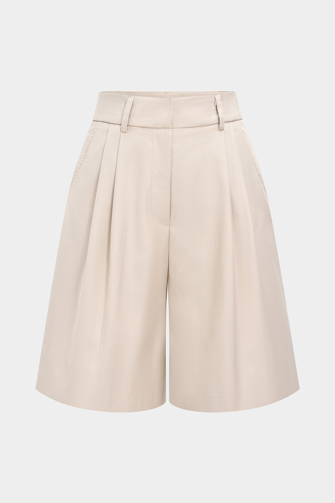 Solid Color Wide Leg High Waist Shorts
