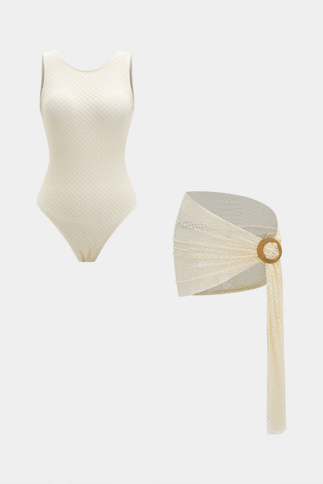 Hollow Out Tummy Control Swimwear And Cover Up Set