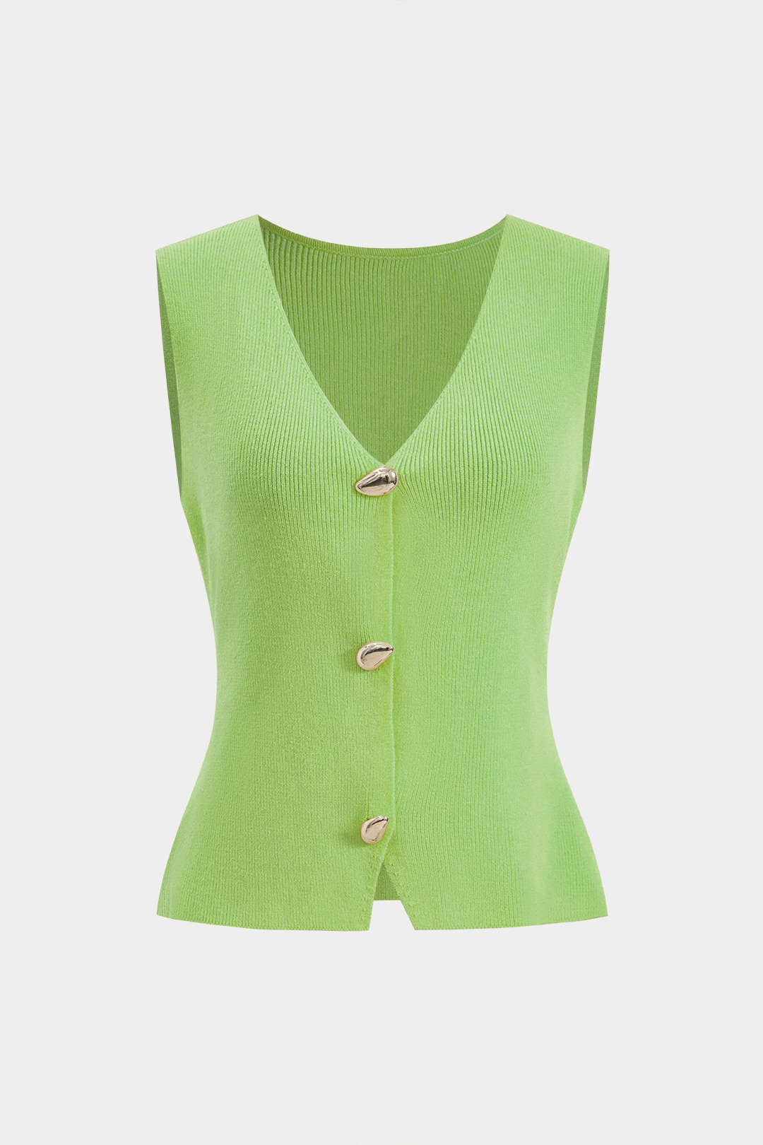 Sweater Metallic Button Tank Top