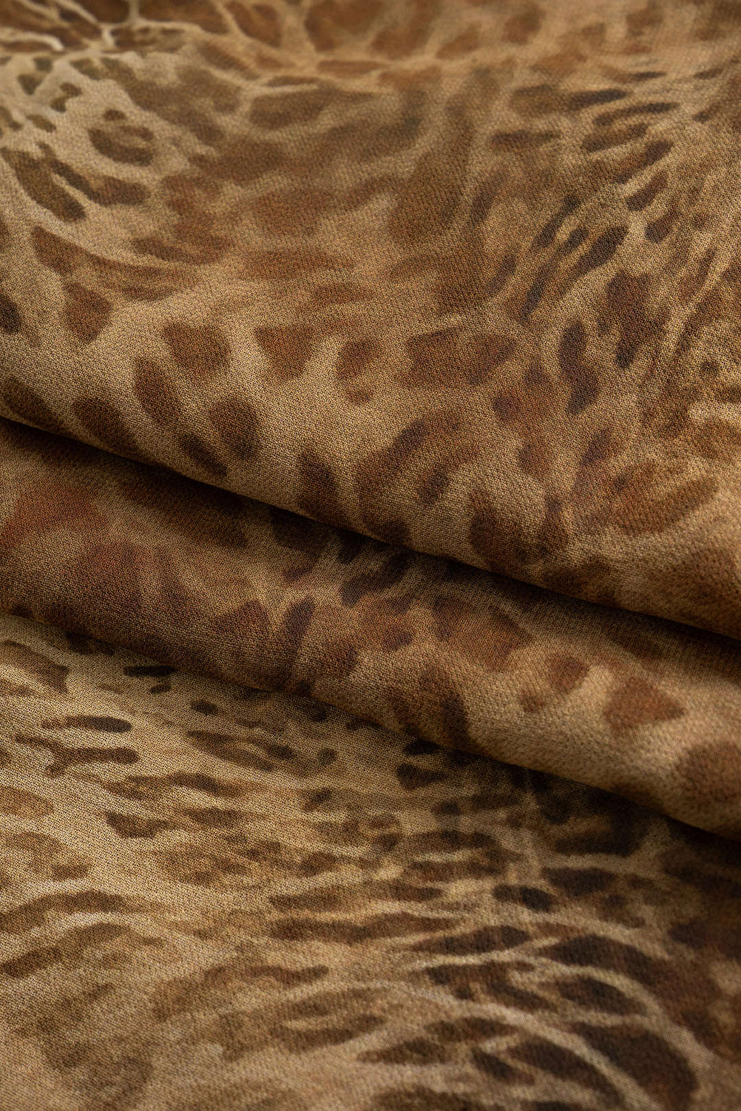 Leopard Print Chiffon One Shoulder Long-Sleeve Maxi Dress