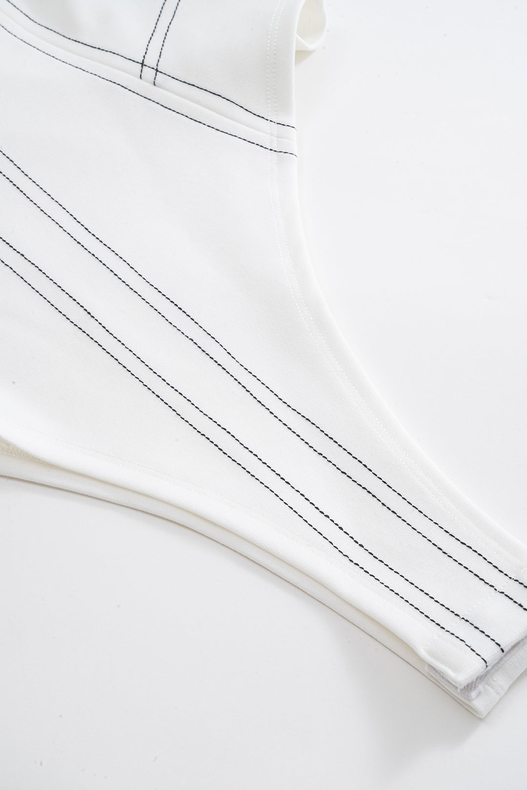 Stitching Bodysuit And Wide Leg Trousers Set
