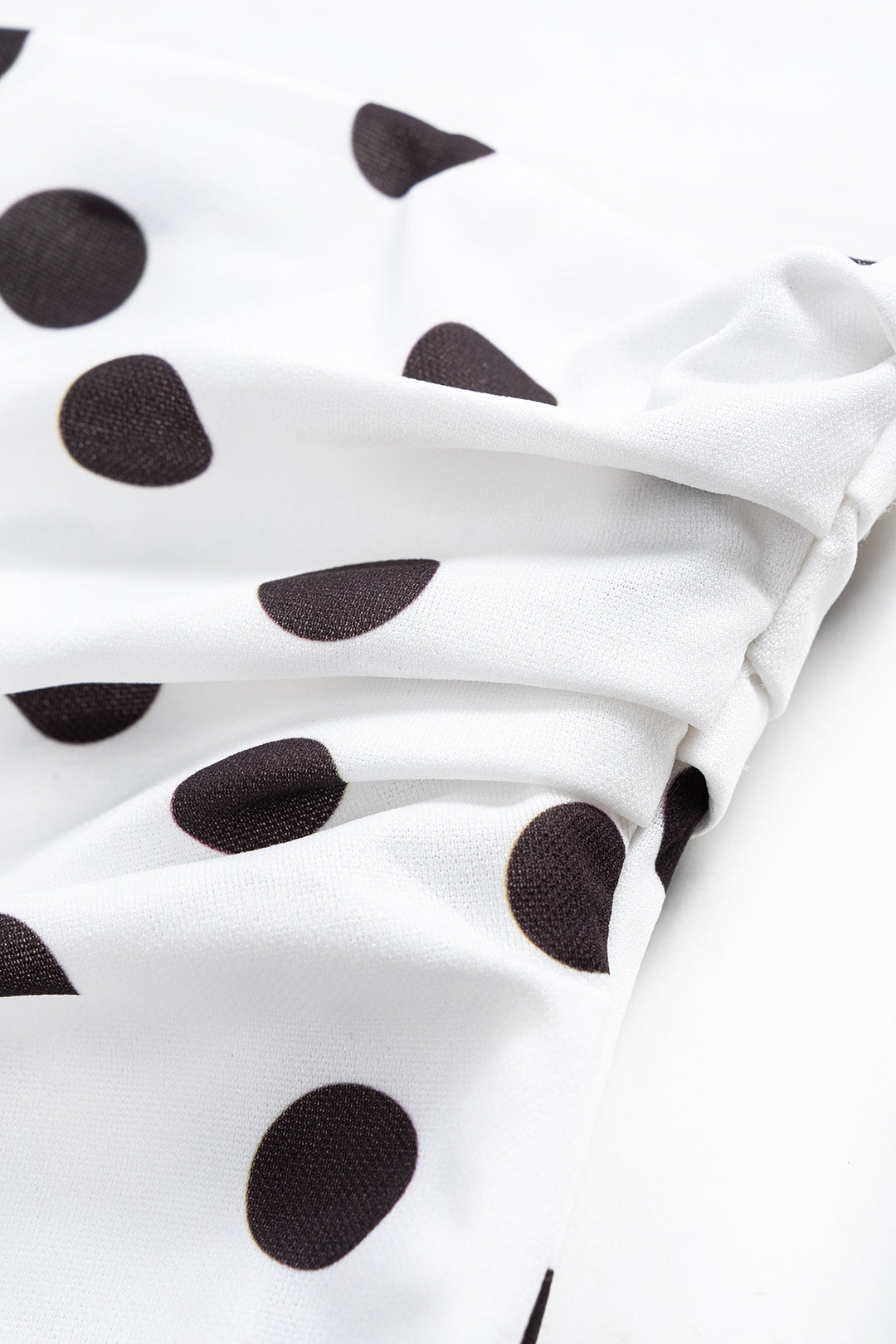 Polka Dots Print Strapless Ruched Tube Top