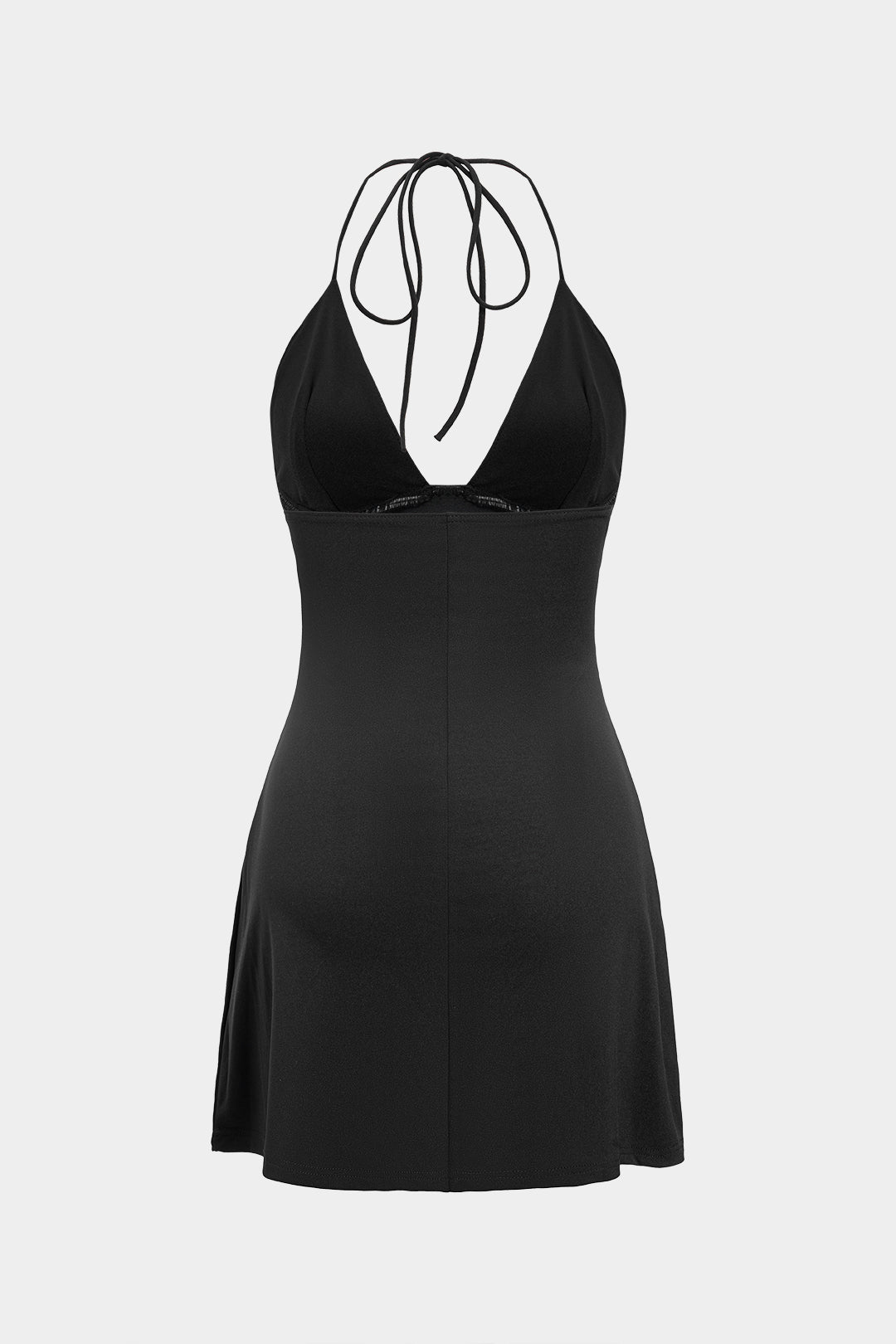 Halter Neck V-Neck Sleeveless Mini Dress