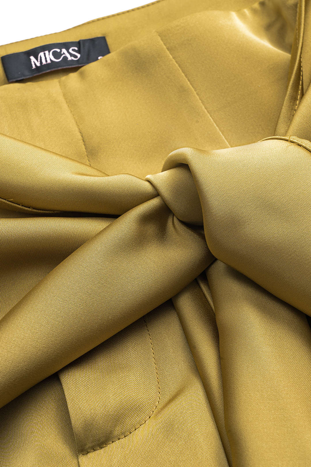 Satin Tie Front High Waist Trousers