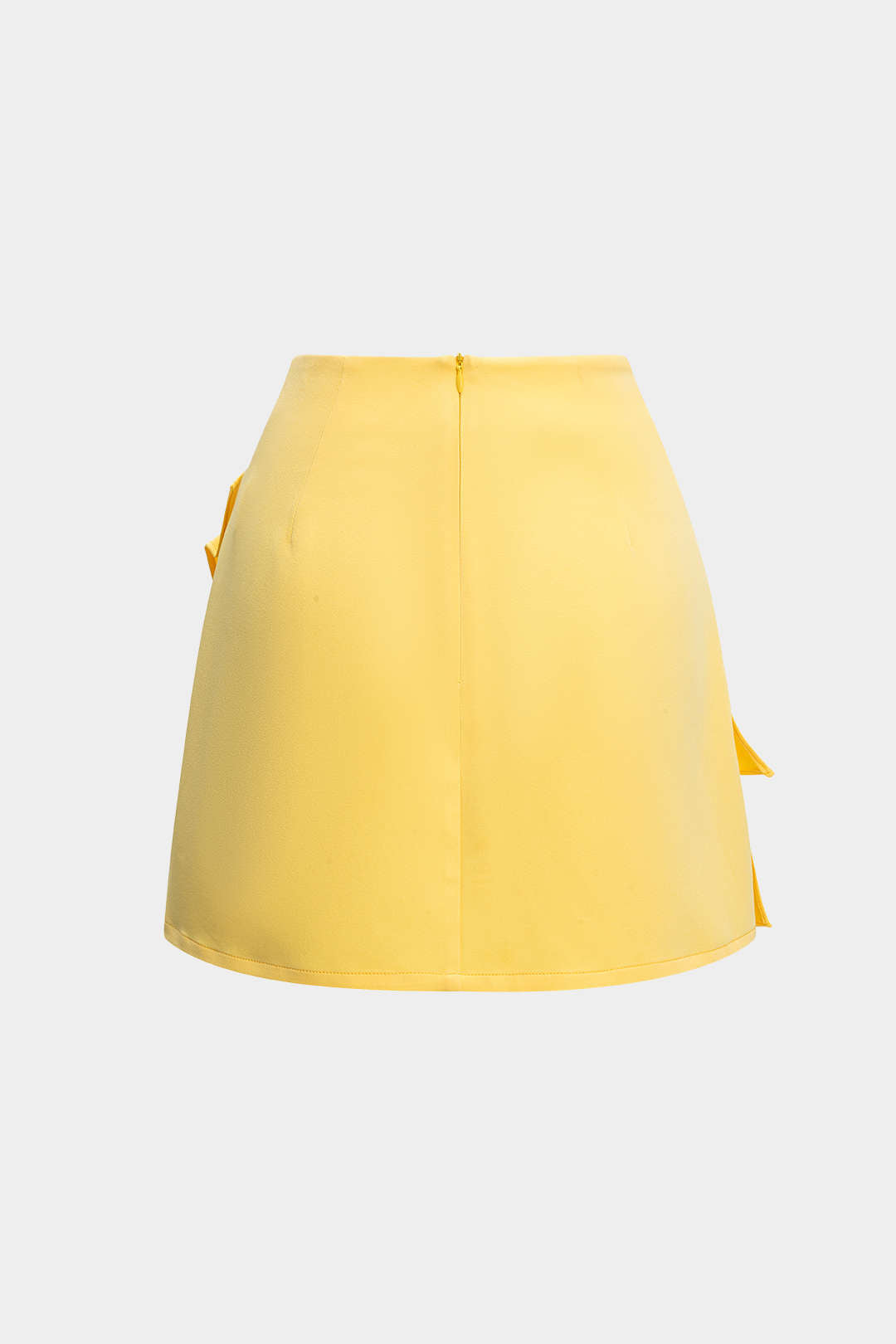 Solid Pleated Zipper Skirt