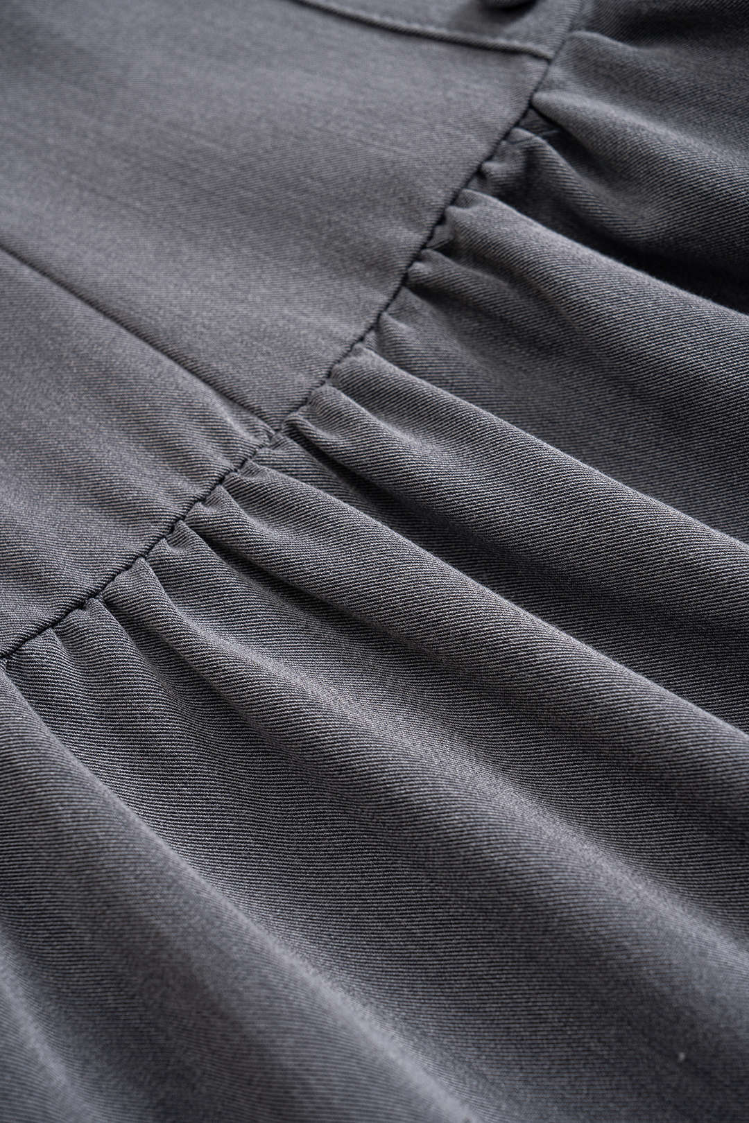 Button Ruched Zipper Detail Sleeveless Mini Dress