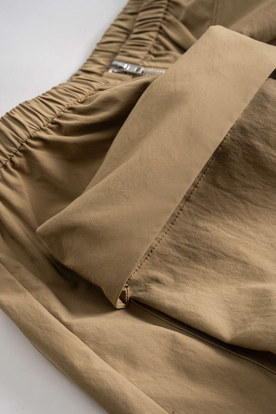Pocket Zipper Ruched Skirt