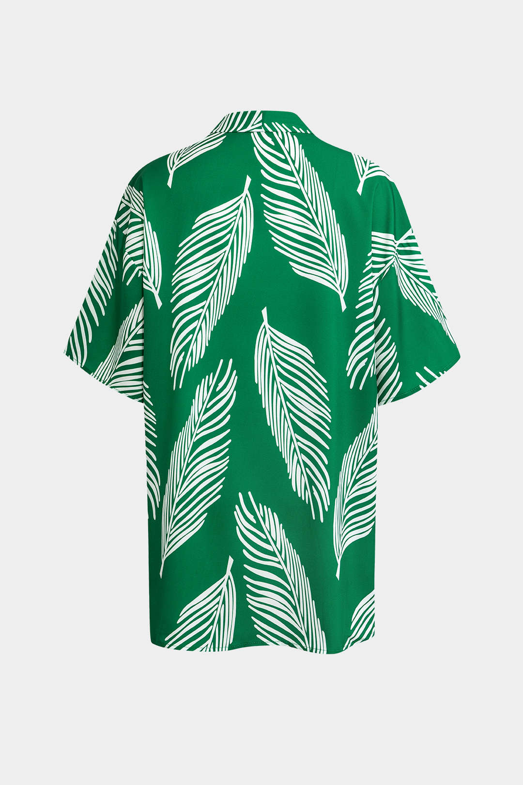 Leaf Print Drawstring Shorts Set