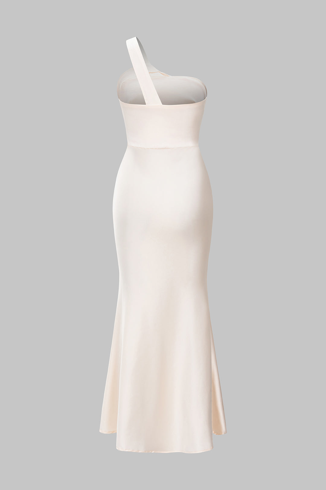 Satin Asymmetrical Slip Midi Dress