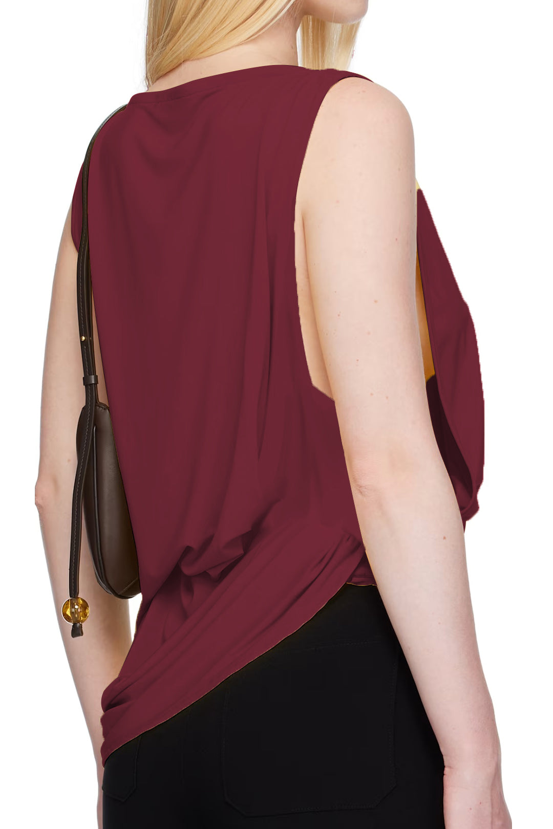 Asymmetrical Ruched Tank Sleeveless T-Shirt