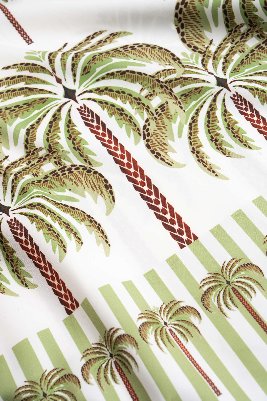 Coconut Palm Branches Leaves Print V-Neck Short Sleeve Maxi Dress