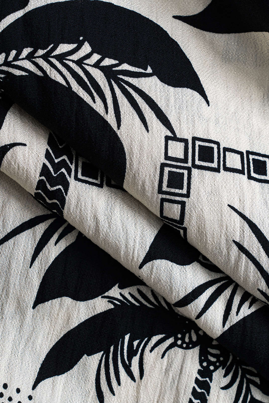 Coconut Palm Geometric Print Shirred Waistband Skirt