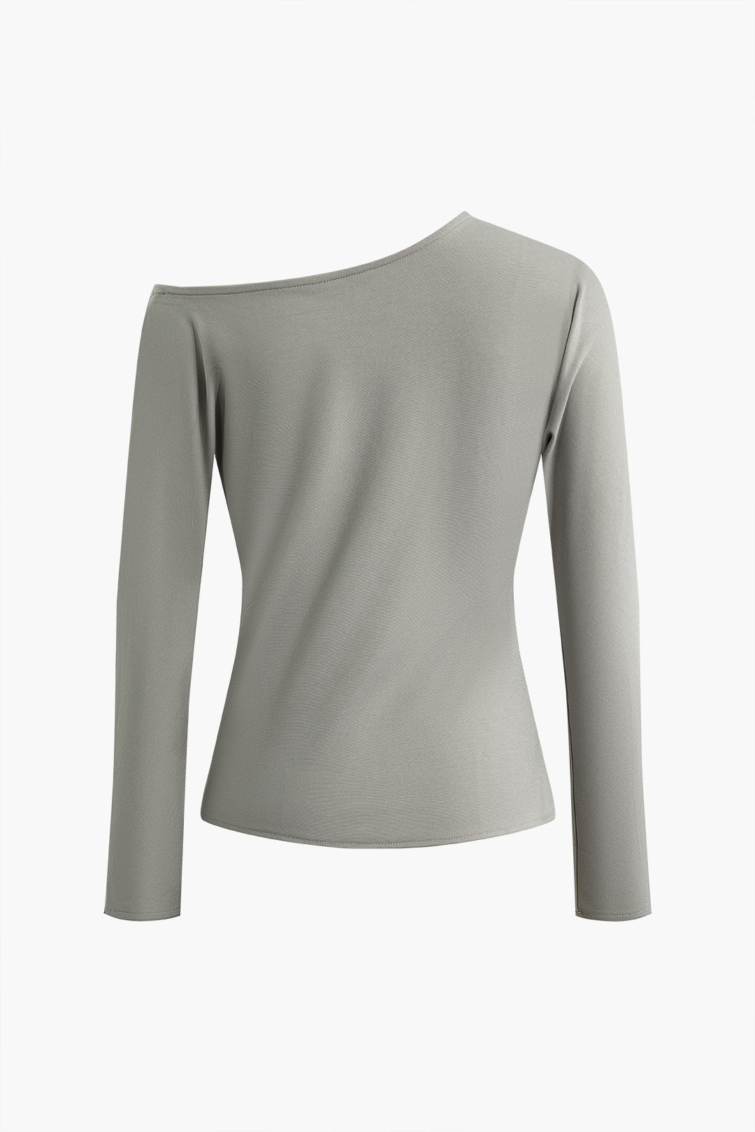 Solid Asymmetrical Long Sleeve Top