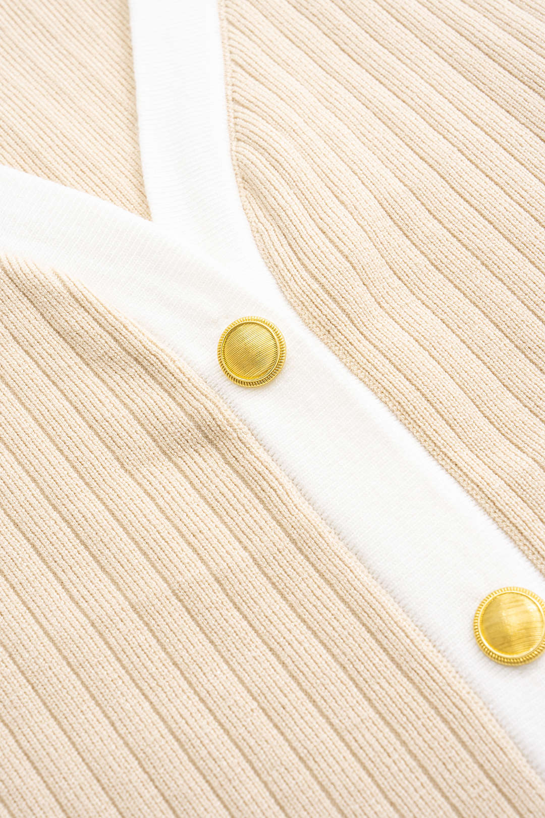 Knit Metallic Button V-Neck Tank Top